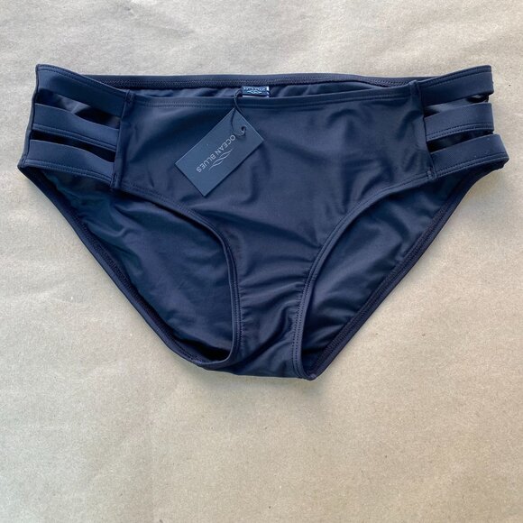 Ocean Blues Strappy Full Coverage Black Bikini Bottoms - Picture 4 of 7